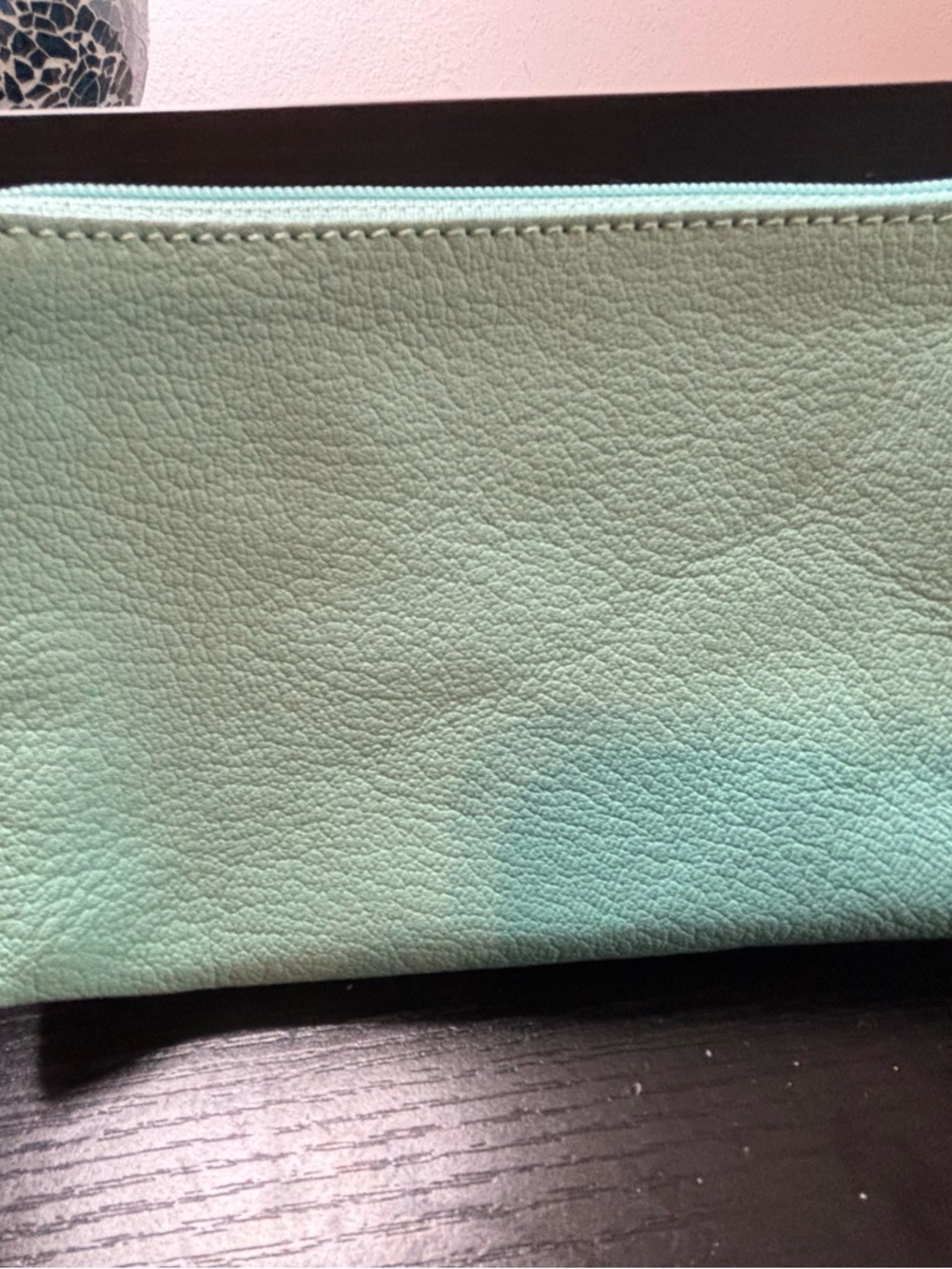Authentic Tiffany & Co. Leather Cosmetic Pouch – Iconic Tiffany Blue - Picture 2 of 6